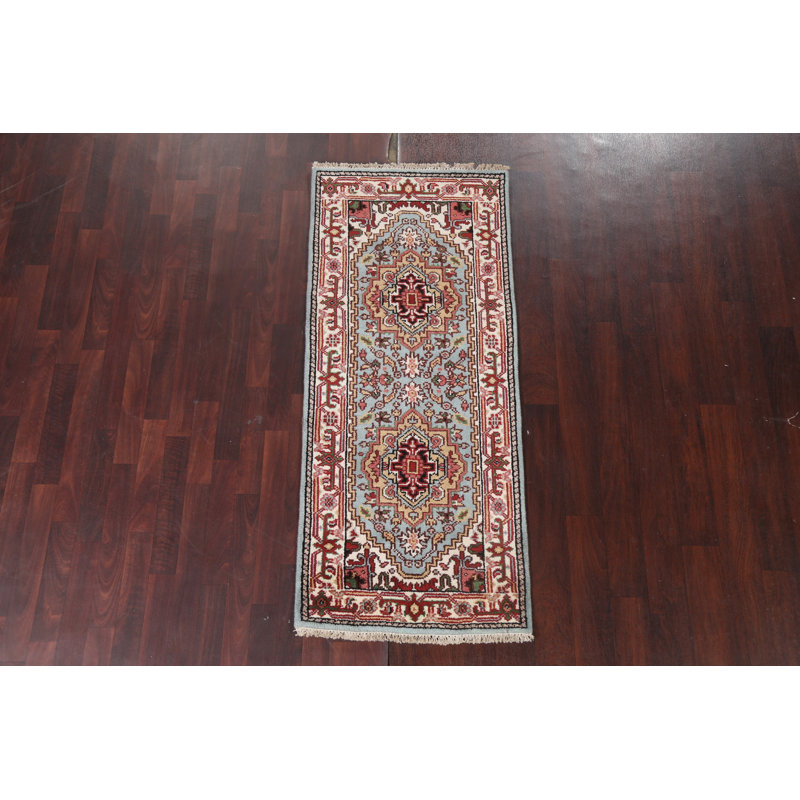 Tapis oriental bleu clair en laine 3 x 6