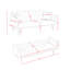 Canapé-lit pliable de style américain de 72 pouces en velours gris, multifonctionnel pour les petits salons Lit de style rétro, 3 appartements