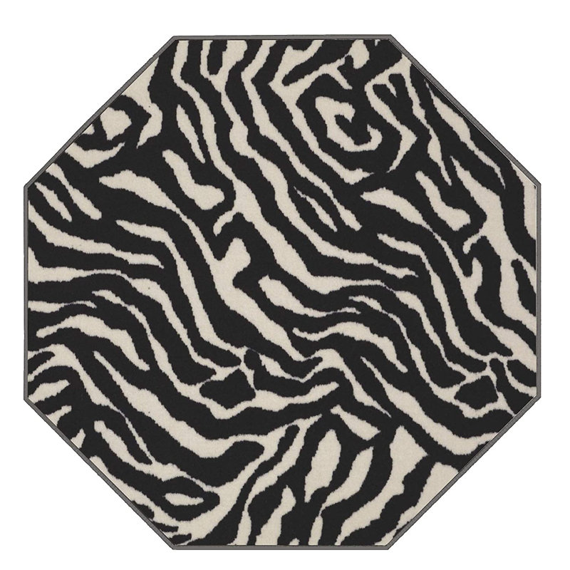 Tapis imprimé animal - beauté de zèbre, Octogone 10 pi