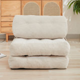 Mjkone Folding Sofa Bed, Convertible Sleeper Chair With Pillow & Back Support, Portable Fold Out Chair Bed, Comfy Floor Sofa Lounge, Lazy Sofa For Living Room/Dorm/Office/Apartment, Single