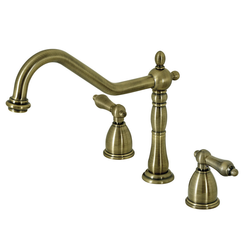 Robinet de cuisine à poignée double Kingston Brass Heritage, Avec jet, Bronze huilé