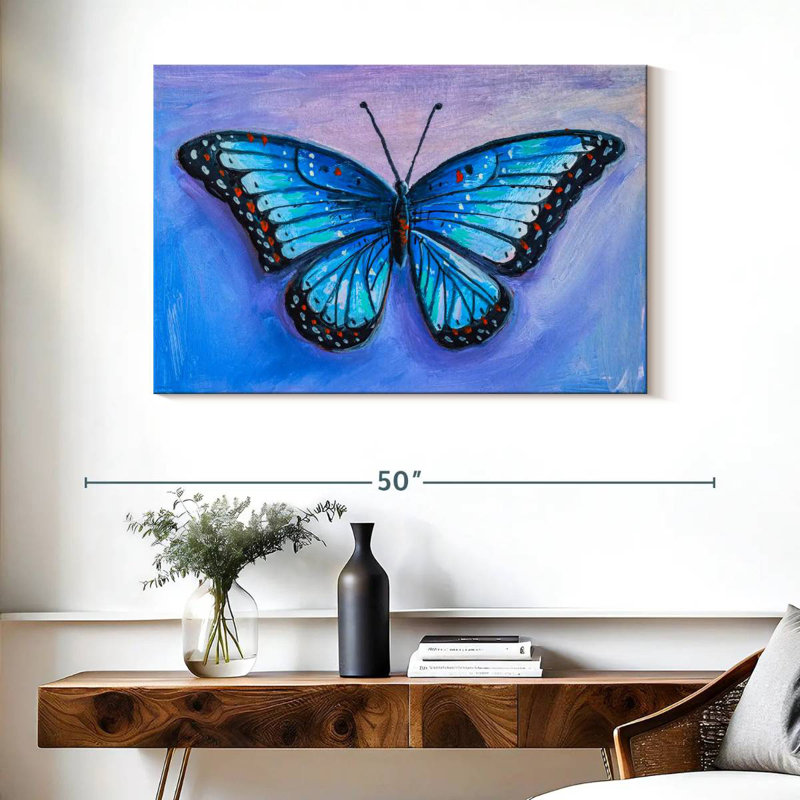 Brampt Blue Butterfly, 26" H x 39" W