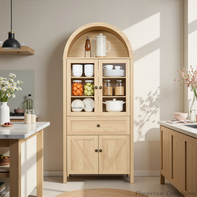 Dome Cabinet with large storage space, Natural