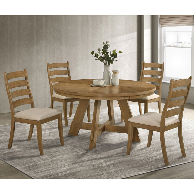 Kent Brown Oak 5-piece Dining Table Set