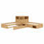 Élégant lit en forme de L avec bureau intégré, tablettes de rangement, lit gigogne et lumières DEL-155741061