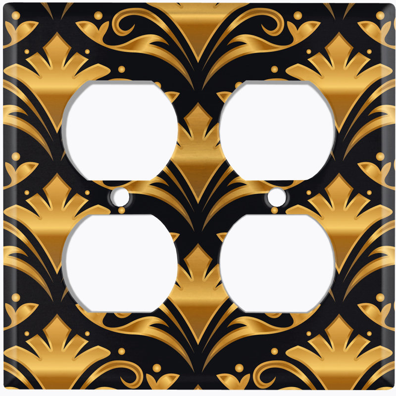 Patterned 4 - Gang Duplex Outlet Standard Wall Plate