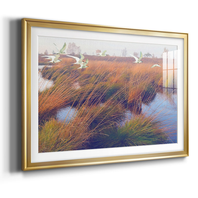 " Marshland Hues II ", Gold, 19" H x 27" W x 1.5" D