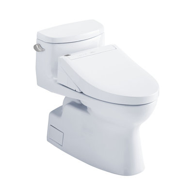 Toilette allongée une pièce 1,28 GPF TOTO® WASHLET + ® Carolina® II et siège de bidet WASHLET + ® C5, blanc coton