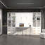 Lit escamotable intégré multifonctionnel avec bibliothèque de bureau pour salle d'étude - Design pliant invisible, lit mural peu encombrant, blanc