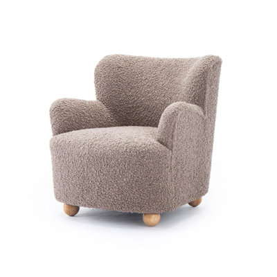 31" W Contemporary Accent Chair, Mushroom