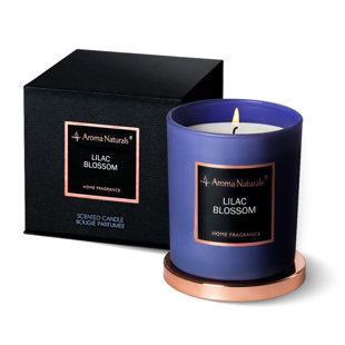 Lilac Blossom Scented Jar Candle with Glass Holder