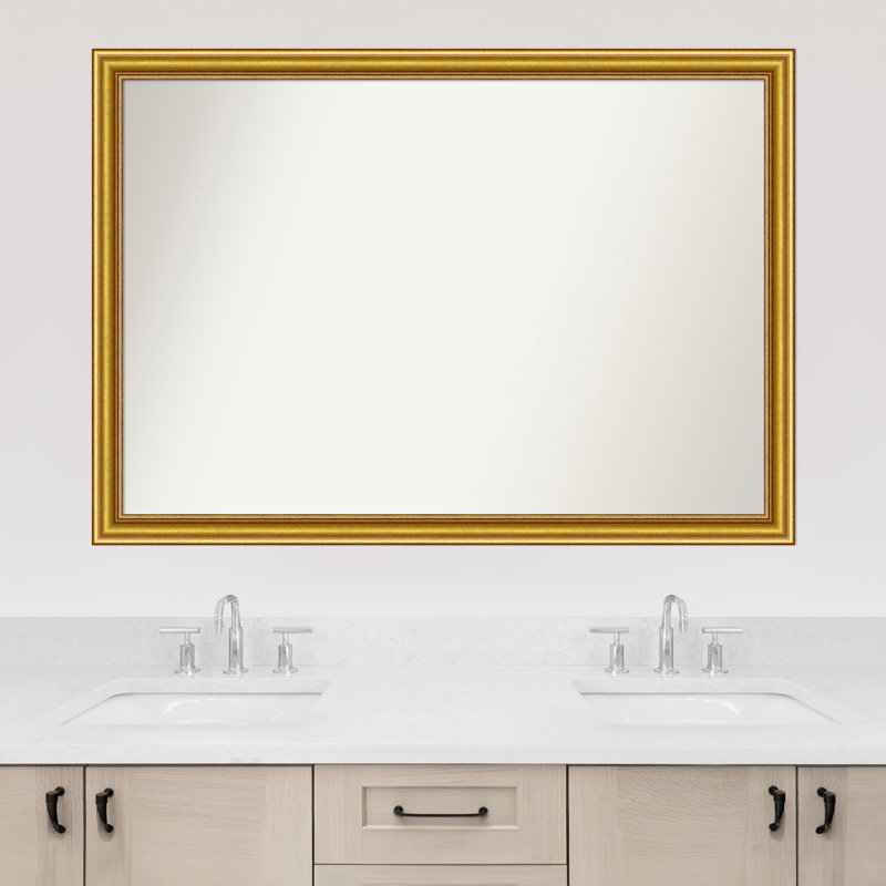 Townhouse Gold Non-Beveled Bathroom Wall Mirror, 33,75 po x 47,75 po