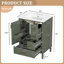 Armoire transitionnelle 24 po avec lavabo en céramique 3 tiroirs 24 po-458853347