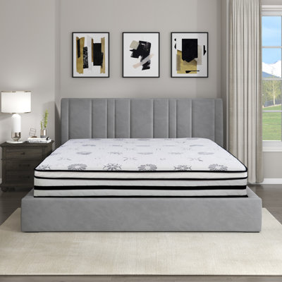 Galindo 12" Modern & Contemporary California King Hybrid Mattress with Adaptive Breathable Fabric, Pocket Coil System (924 count), Green Tea Infused Cover