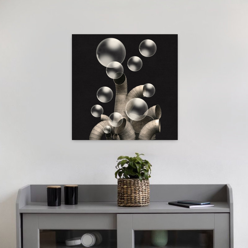 Bubble Machinery Modern Surreal Abstract Wall Art, 18" H x 18" W