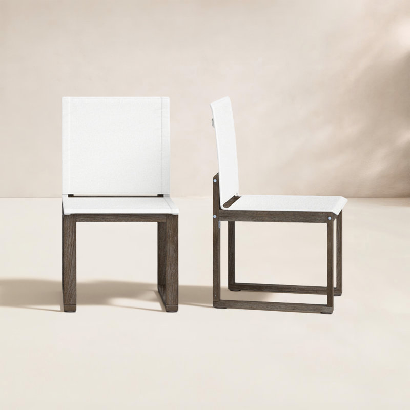 Chaise d'appoint de patio en acacia Harmond, Teck