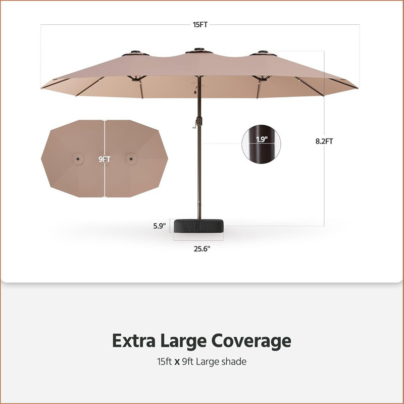 457.2cm Lighted Market Parasol