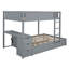 Lit superposé double avec lit gigogne simple, rangement et bureau, gris-1476001259