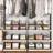 Stackable Metal Closet Organizer Bins, 4-Pack Black