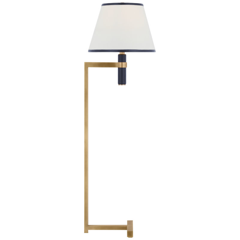 Hedger Traditional Floor Lamp by Ralph Lauren, Natural Brass/Navy