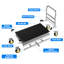 Chariot-plateforme pliable en acier avec tapis antidérapant, capacité de 2 200 lb, plateforme en acier épais de 36 po x 24 po de 2 mm, roulettes pivotantes de 6 po avec freins, châssis renforcé-123514799
