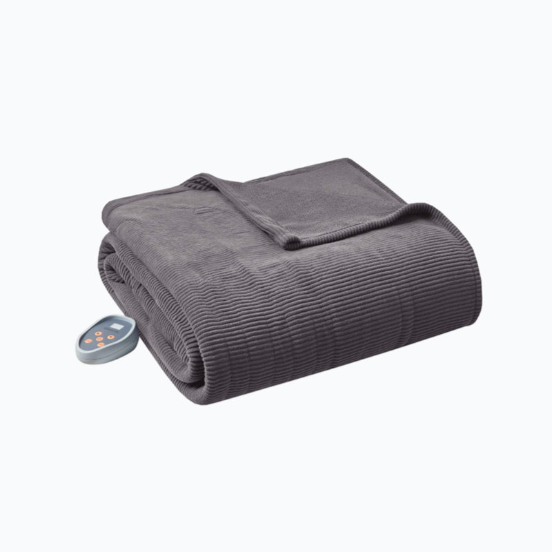 Heated Throw Blanket, King, Gray