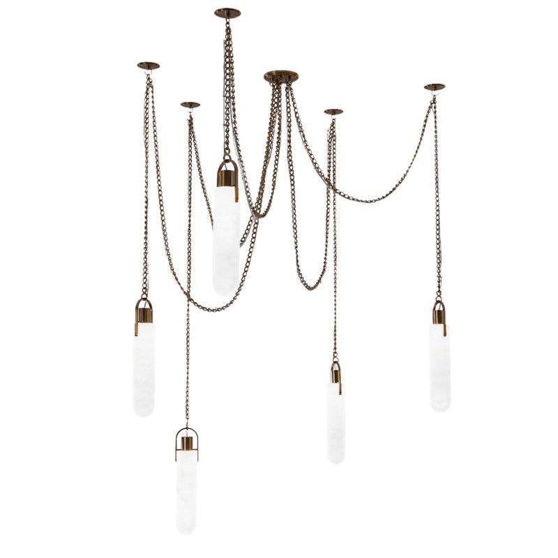 Luminaire suspendu multicolore en laiton Flint 5 LT Kalco