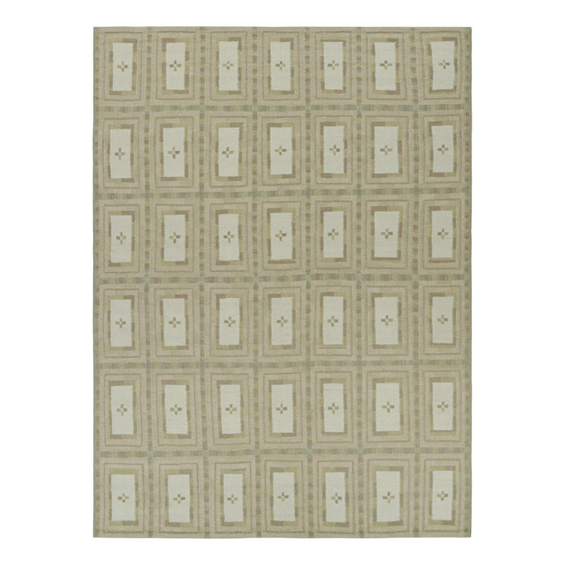 Scandinavian Wool Geometric Area Rug, Rectangle 5' x 7'