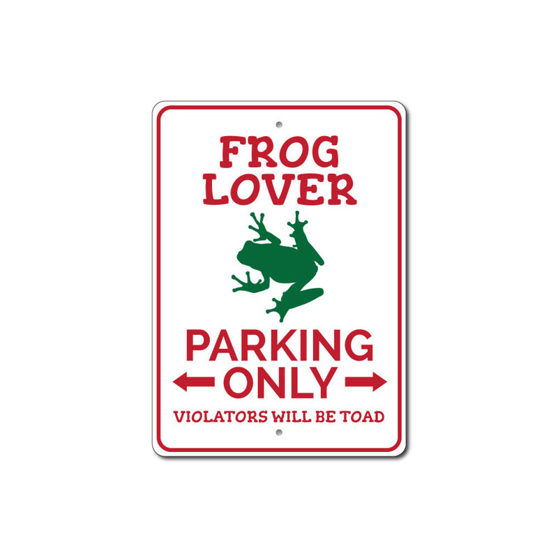 Enseigne de grenouille en aluminium, H 12 po x l 18 po x P 0,06 po