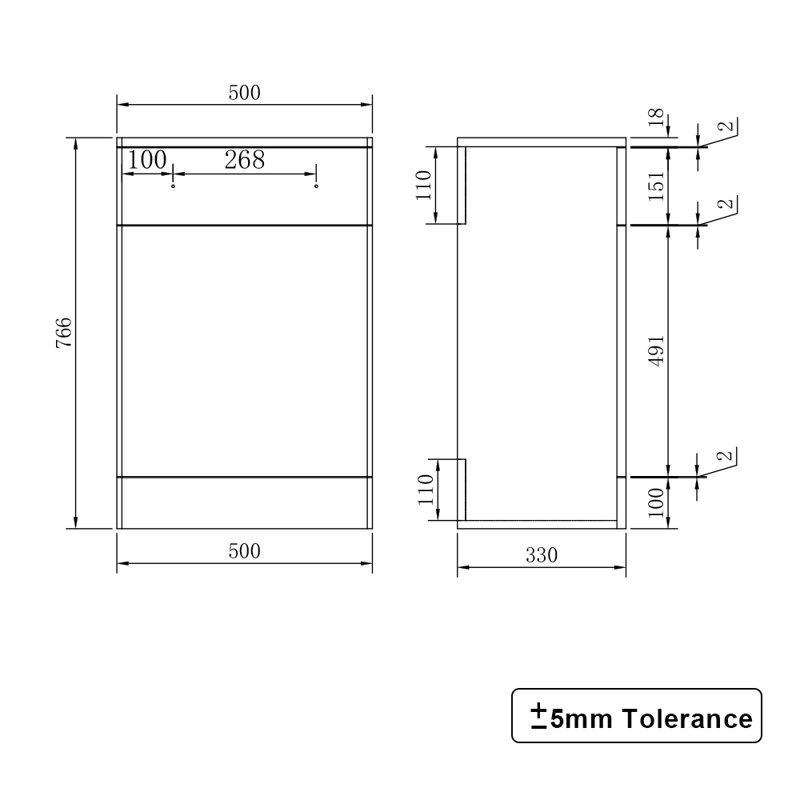 Gomillion Freestanding Back to Wall Toilet Unit