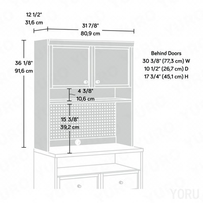 Hutch, Craft Storage for Home Office - Brown