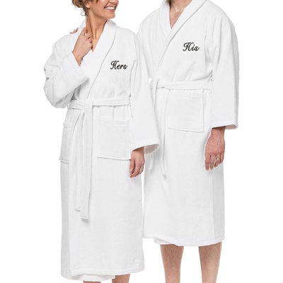 2 Piece Cotton Velour Bathrobe Set, Personalized Bathrobes Monogrammed Robes