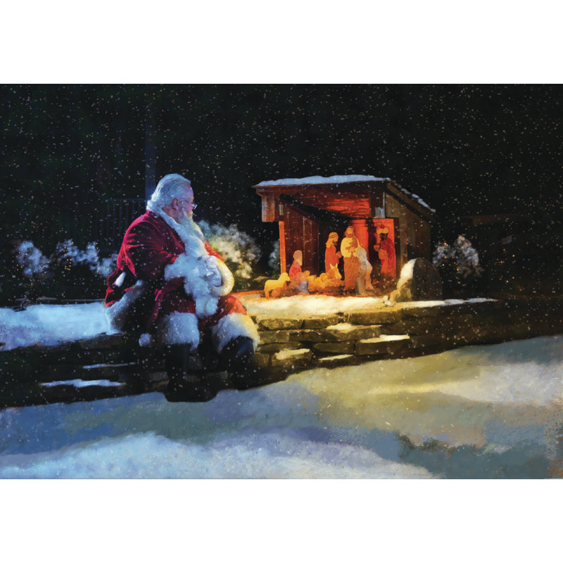 Santa And Nativity - Wrapped Canvas Print, 61cm H x 91cm W x 3.8cm D
