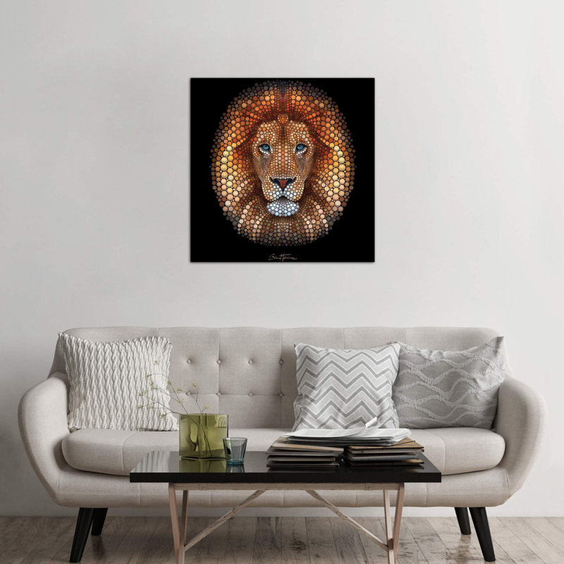 Lion by Ben Heine - Print on Canvas, 45.72 cm H x 45.72 cm W x 1.91 cm D, Wrapped Canvas