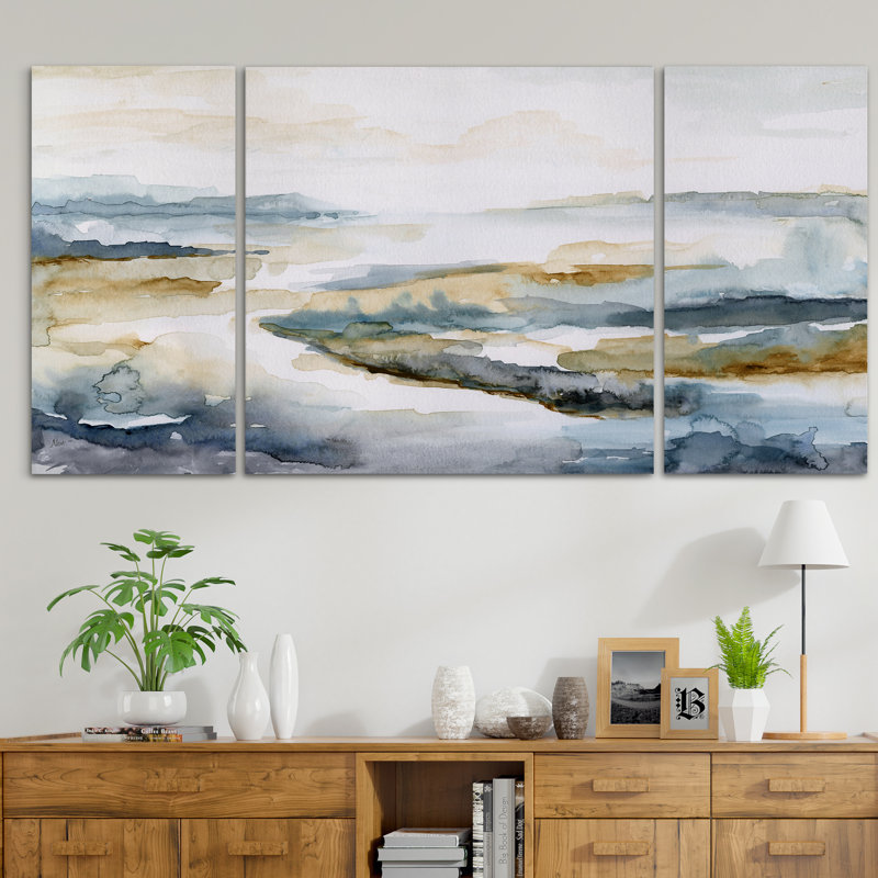 A Premium «Estuary I», peinture de plusieurs images sur toile, H 24 po x l 48 po x P 1,5 po