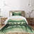 Ambesonne Sage Green Bedspread Set Modern Mountain Range Dusk Eggshell Teal