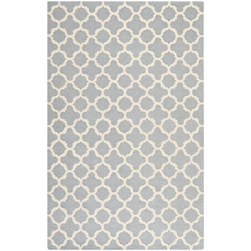 SantaMonica Geometric Wool Hand Hooked Area Rug, Rectangle 152 x 244 cm