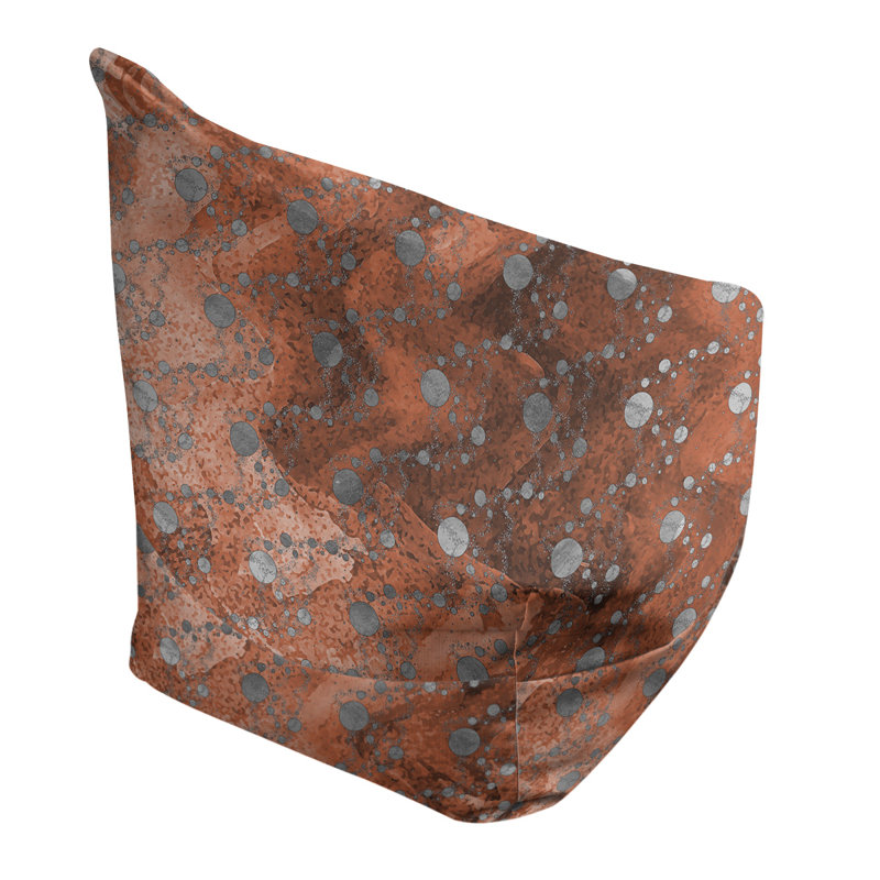 Fauteuil sac de pois Leffel, H 38 po x l 42 po x P 29 po, Pouf fauteuil, Orange et gris