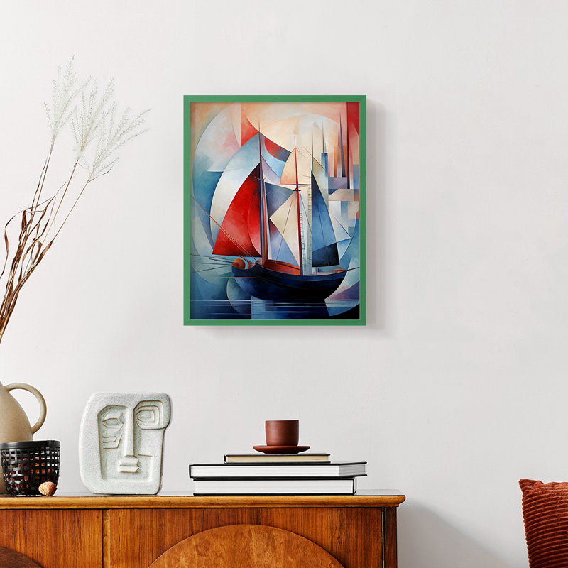 Série NAUTICAL CDI - reproduction encadrée de qualité supérieure - prête à être accrochée - aucun clou requis, Vert