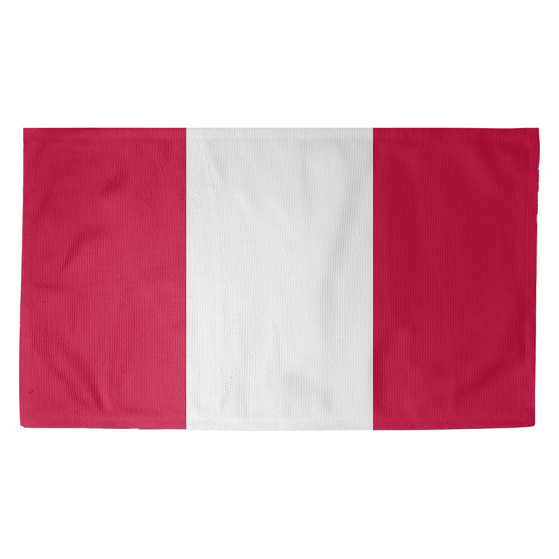 Tapis rouge/blanc rayé, Rectangle 7 pi x 5 pi