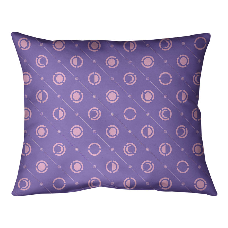 Coussin lombaire Moon phases, H 10 po x l 14 po, Mauve/rose, Duvet/plume