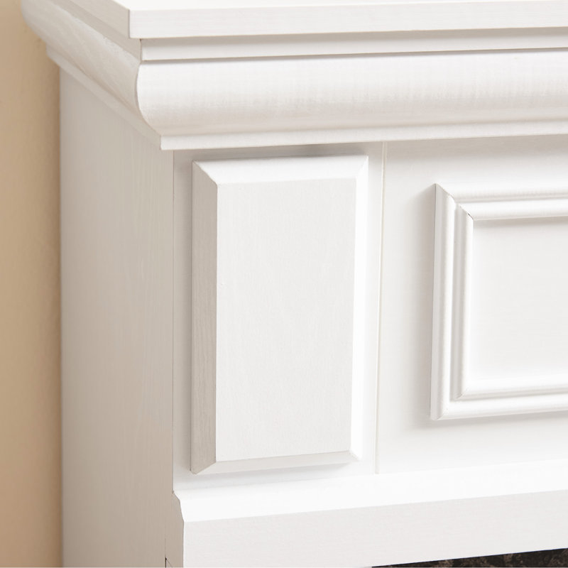 Foyer électrique blanc l 42,37 po x P 14 po, compact et pratique, télécommande, hauteur de flamme réglable, design élégant, surface lisse, style 3D classique, effets réalistes en X
