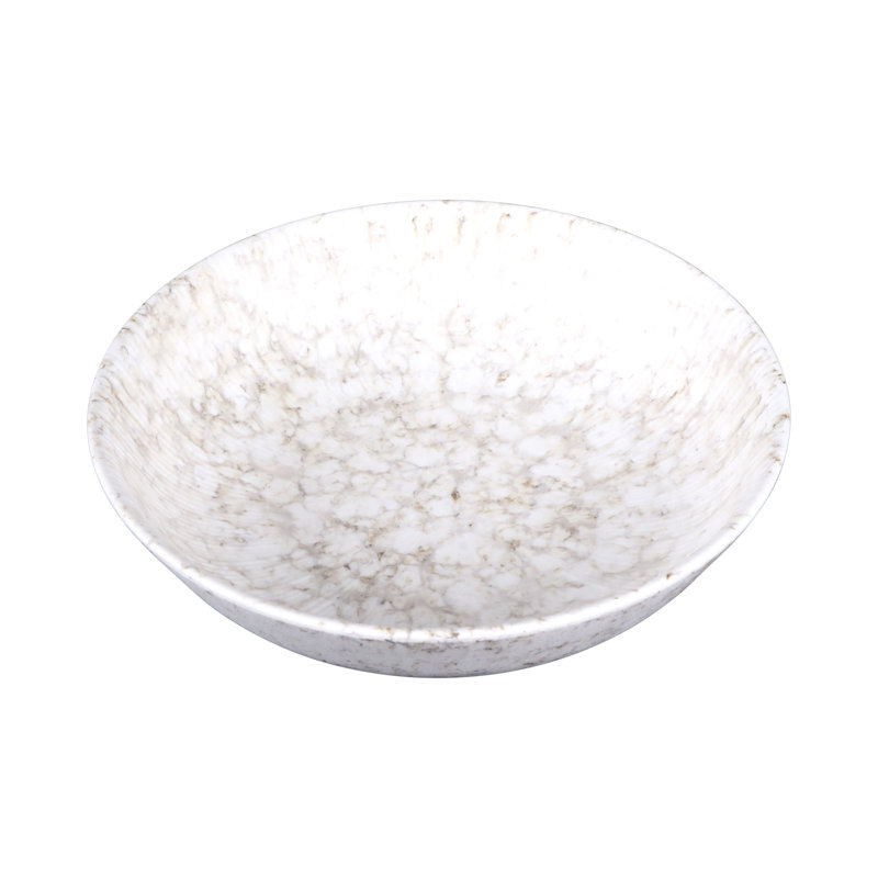 Hermosa 7.25" Melamine Round Bowl, Brown/White