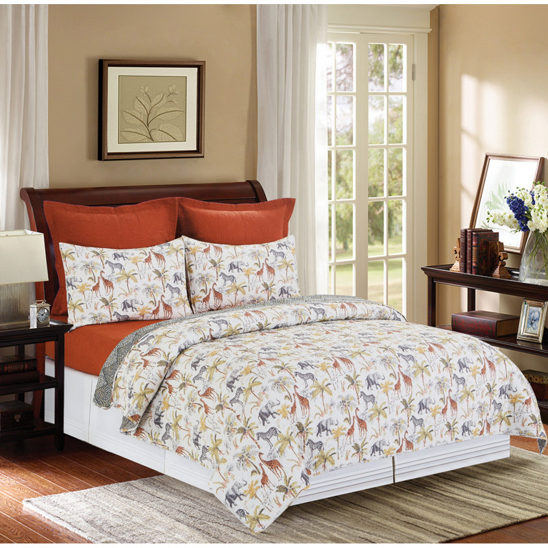 Ensemble de courtepointe Serengeti King, Courtepointe simple + 1 taie décorative simple