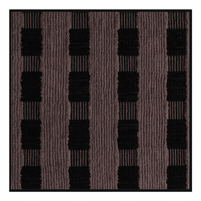 Machine Washable Checkered Black Area Rug