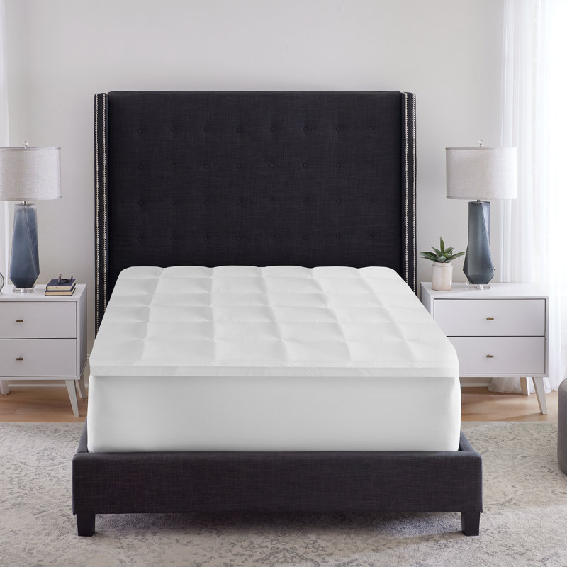 Twin White Hybrid Memory Foam and Fiber Mattress Topper