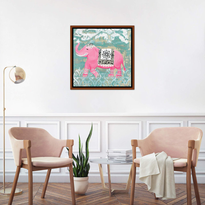 «Pink Bazar I» par Hakimipour-Ritter - impression, H 26 po x l 26 po x P 1,5 po, Toile avec cadre en bois classique