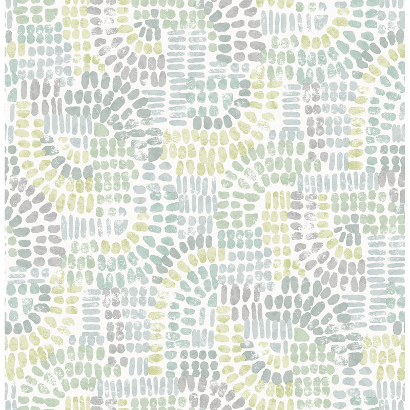 Wanderer Mosiac Wallpaper, Aquamarine