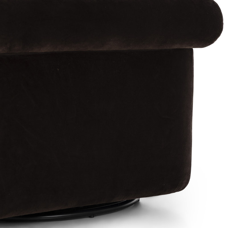 Evie Swivel Chair-Hampton Cream, Surrey Cocoa Cotton Blend