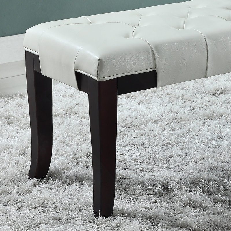 Banc capitonné, similicuir, blanc, Blanc
